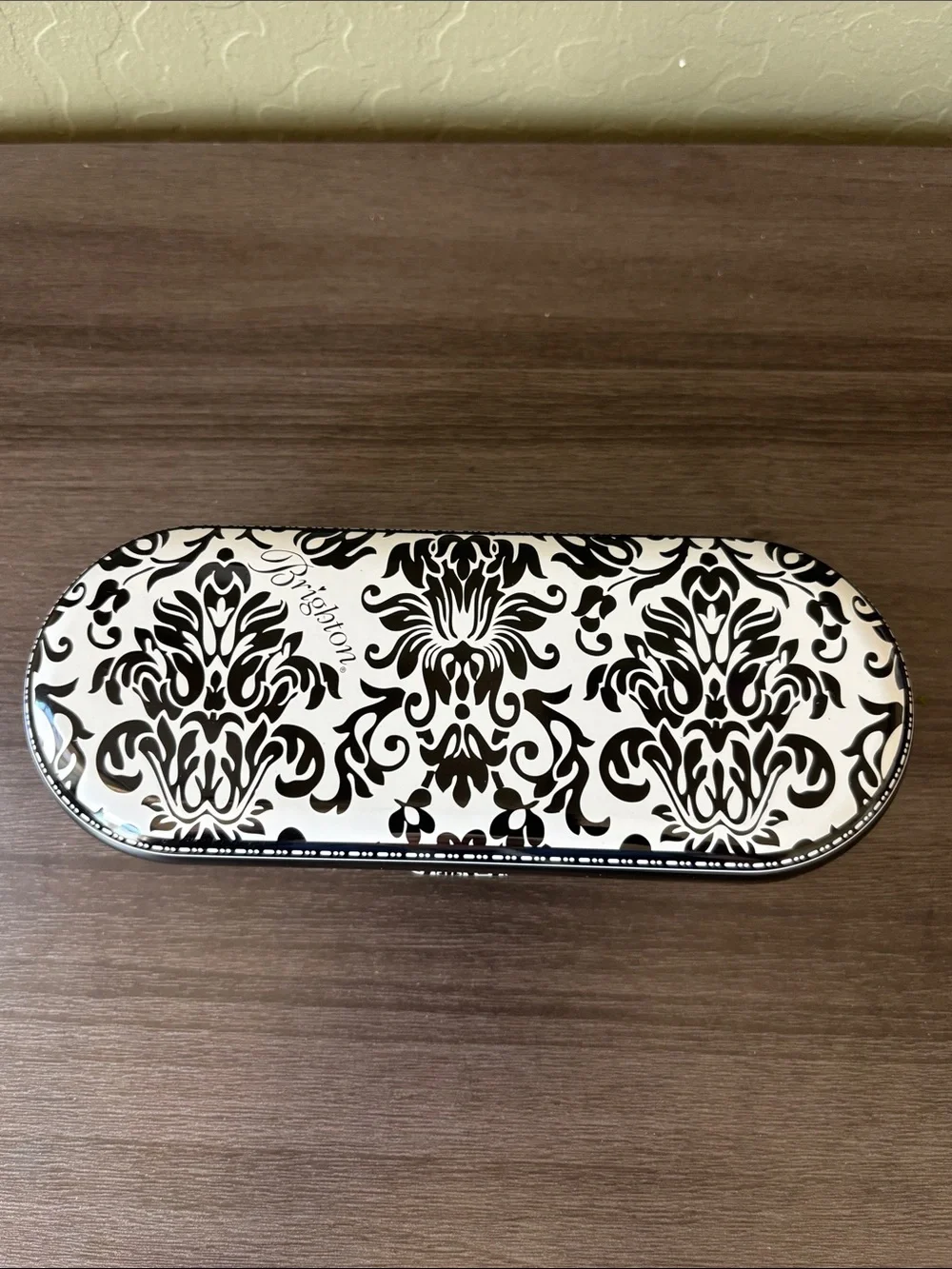 Brighton Black White Damask  Eyeglass Sunglass‎ Hinged Hard Case Size OS